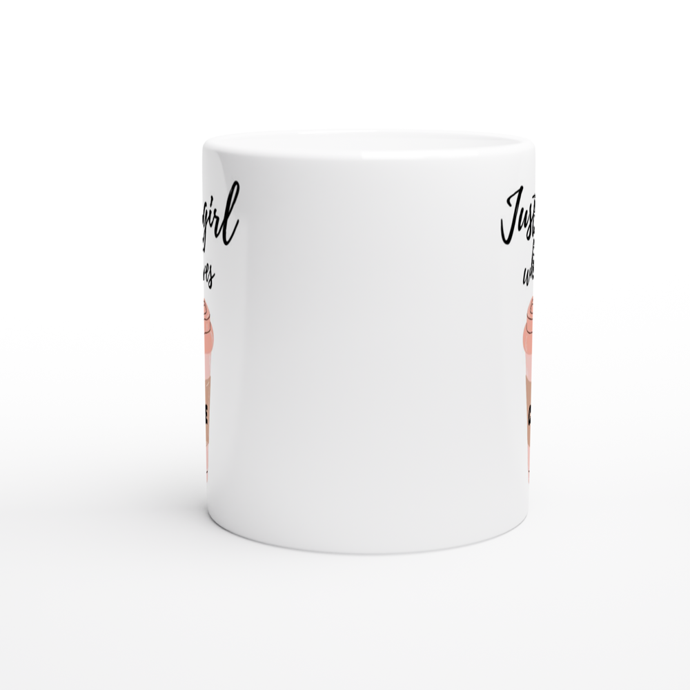 Just A Girl Who Loves Coffee - White 11oz Ceramic Mug White 11oz Mug Coffee Globally Fulfilled