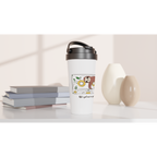 Cassette, Life's Got Me In A Spin - White 15oz Stainless Steel Travel Mug Travel Mug animal Globally Fulfilled Music Retro
