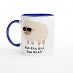 Baa Baa Baa Baa Baad - White 11oz Ceramic Mug with Colour Inside ceramic blue Colour 11oz Mug animal Globally Fulfilled