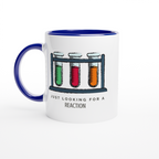Test Tubes, Just Looking For A Reaction - White 11oz Ceramic Mug with Colour Inside ceramic blue Colour 11oz Mug Globally Fulfilled Science