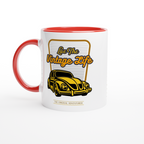 Live The Vintage Life - White 11oz Ceramic Mug with Colour Inside ceramic red Colour 11oz Mug Globally Fulfilled Retro