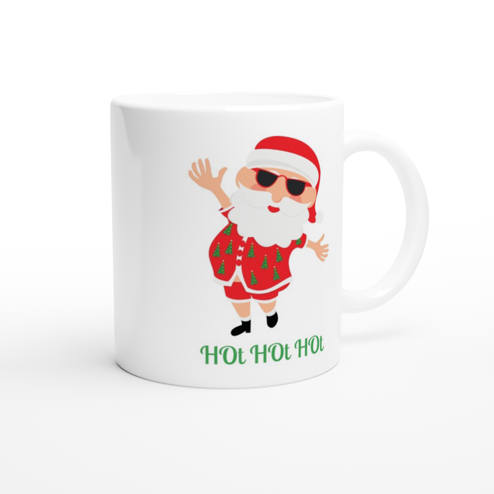HOt HOt HOt - White 11oz Ceramic Mug Christmas Mug Globally Fulfilled