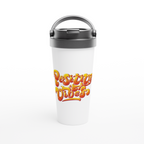 Positive Vibes - White 15oz Stainless Steel Travel Mug Travel Mug Globally Fulfilled