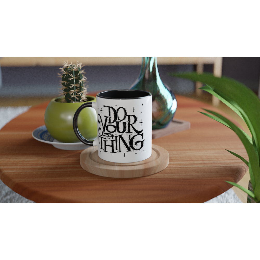 Do Your Own Thing - White 11oz Ceramic Mug with Colour Inside Colour 11oz Mug Globally Fulfilled Magic