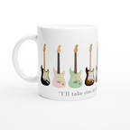 Guitars In Every Colour - White 11oz Ceramic Mug White 11oz Mug Globally Fulfilled Music