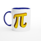 Pi - White 11oz Ceramic Mug with Colour Inside ceramic blue Colour 11oz Mug Globally Fulfilled Maths Science
