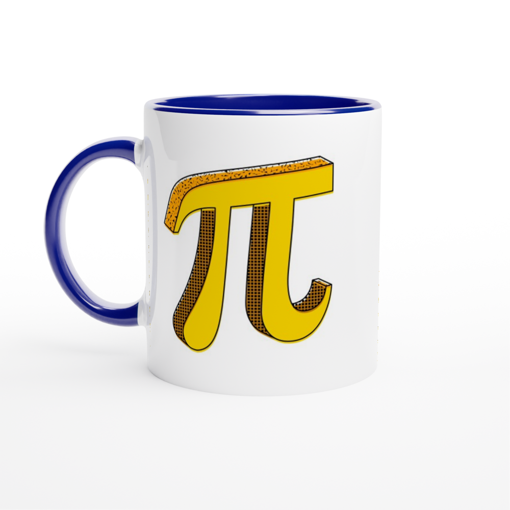 Pi - White 11oz Ceramic Mug with Colour Inside ceramic blue Colour 11oz Mug Globally Fulfilled Maths Science