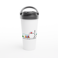 There Is Always A Solution White 15oz Stainless Steel Travel Mug White 15oz Stainless Steel Travel Mug Travel Mug Globally Fulfilled Science