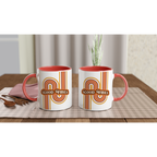 Good Vibes - White 11oz Ceramic Mug with Colour Inside Colour 11oz Mug Globally Fulfilled Retro