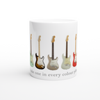 Guitars In Every Colour - White 11oz Ceramic Mug White 11oz Mug Globally Fulfilled Music