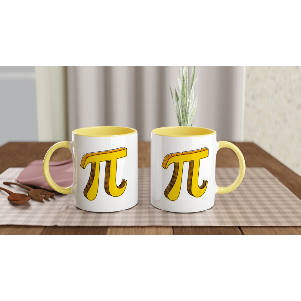 Pi - White 11oz Ceramic Mug with Colour Inside Colour 11oz Mug Globally Fulfilled Maths Science