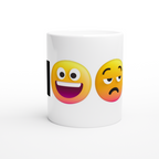 Mood Emoji - White 11oz Ceramic Mug White 11oz Mug Globally Fulfilled