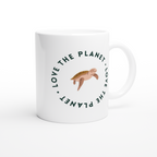 Love The Planet - White 11oz Ceramic Mug White 11oz Mug Environment Globally Fulfilled