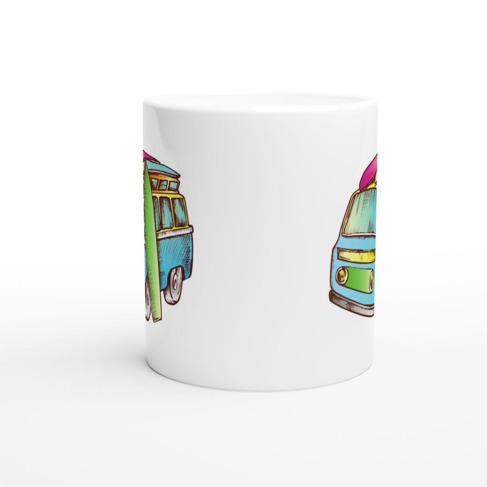 Surf Trip - White 11oz Ceramic Mug White 11oz Mug Globally Fulfilled Summer Surf