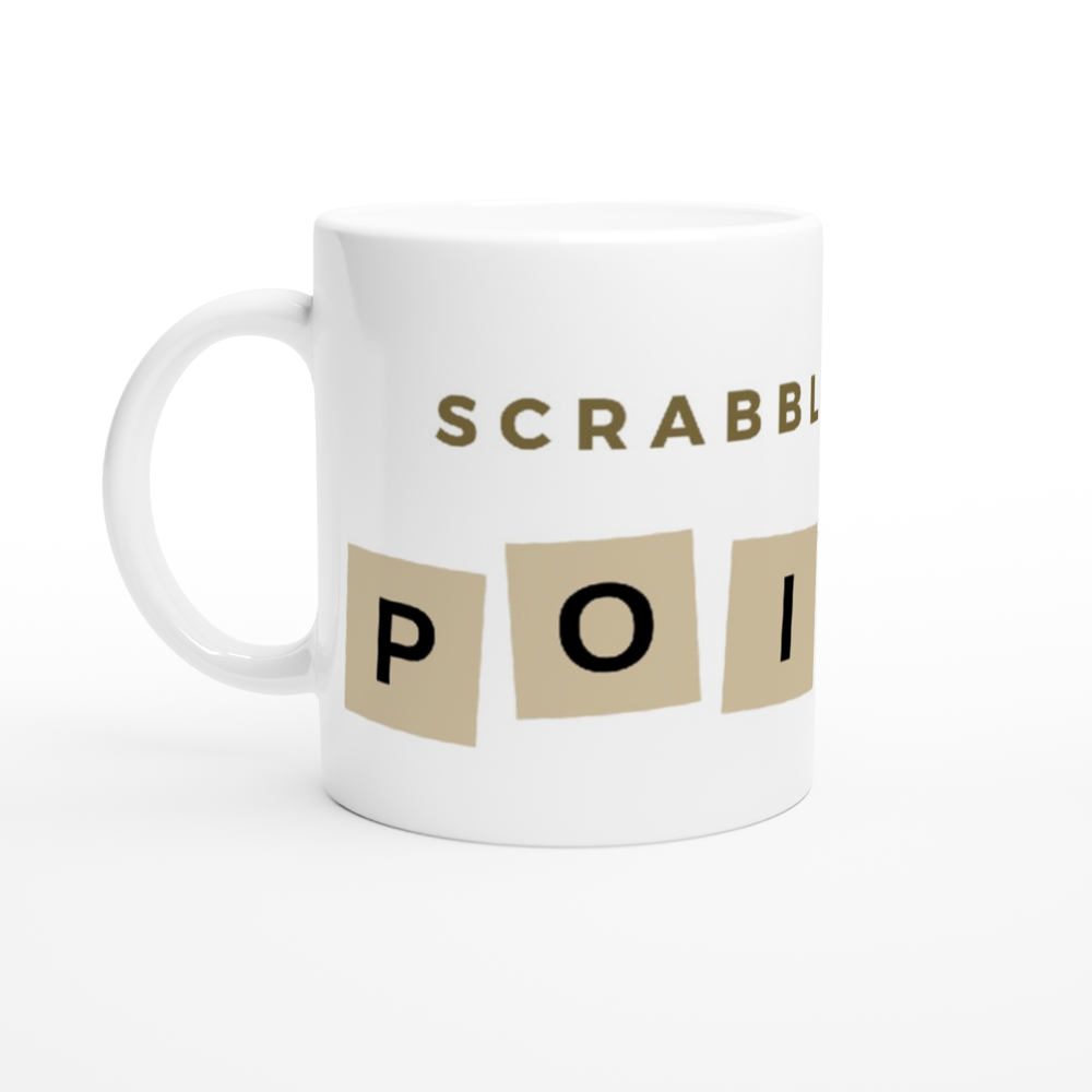 Scrabbling For Points - White 11oz Ceramic Mug White 11oz Mug Games Globally Fulfilled