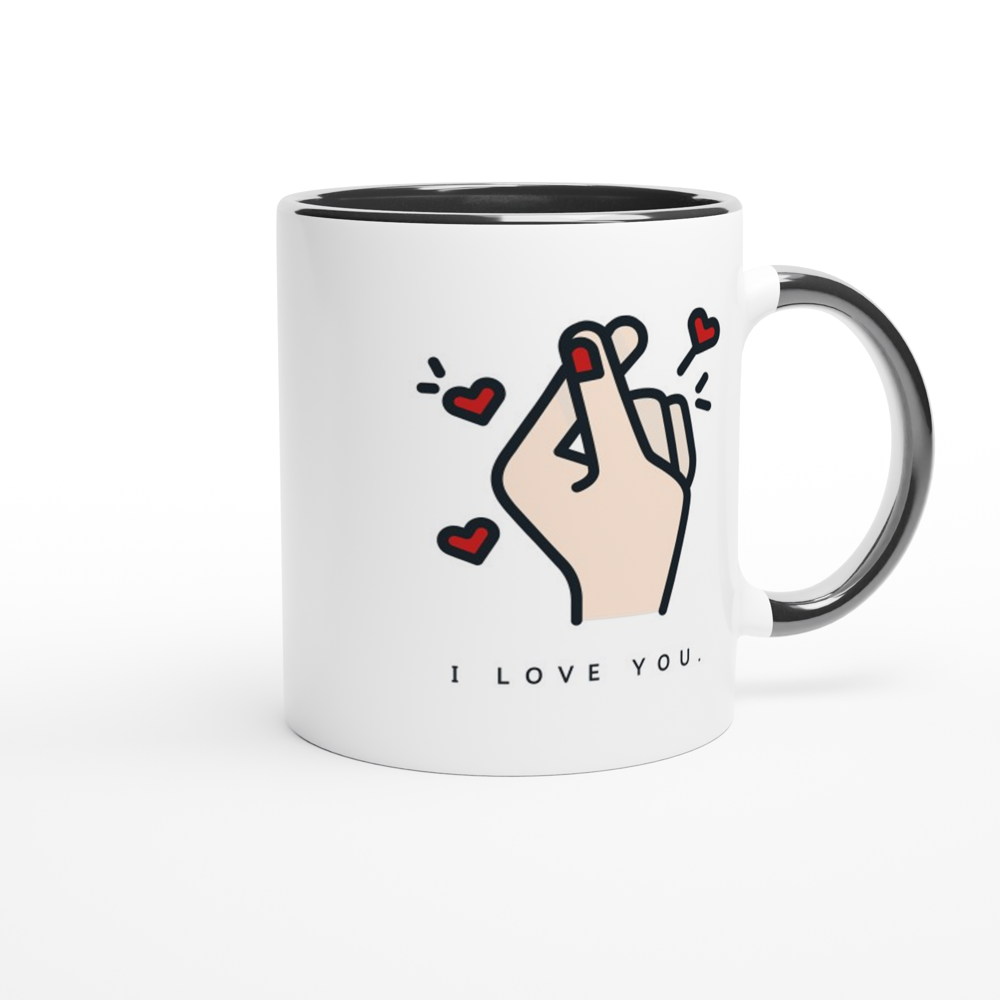 I Love You White 11oz Ceramic Mug with Colour Inside Colour 11oz Mug Globally Fulfilled Love