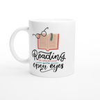 Reading Is Dreaming With Open Eyes - White 11oz Ceramic Mug White 11oz Ceramic Mug White 11oz Mug Globally Fulfilled Reading