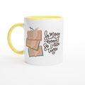 So Many Books, So Little Time - White 11oz Ceramic Mug with Colour Inside ceramic yellow Colour 11oz Mug Globally Fulfilled Reading