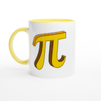 Pi - White 11oz Ceramic Mug with Colour Inside ceramic yellow Colour 11oz Mug Globally Fulfilled Maths Science