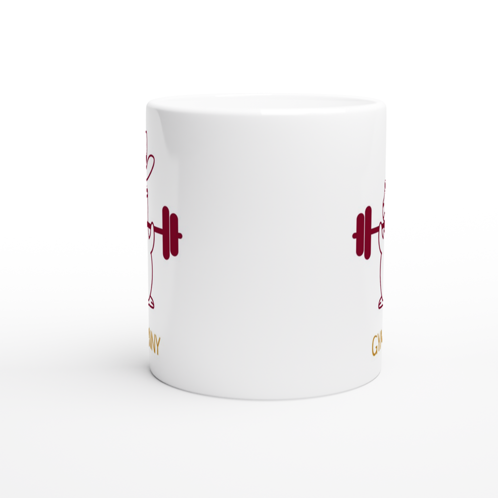 Gym Bunny - White 11oz Ceramic Mug White 11oz Mug animal Fitness Globally Fulfilled