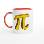 Pi - White 11oz Ceramic Mug with Colour Inside ceramic red Colour 11oz Mug Globally Fulfilled Maths Science