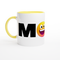 Mood Emoji - White 11oz Ceramic Mug with Colour Inside ceramic yellow Colour 11oz Mug Funny Globally Fulfilled