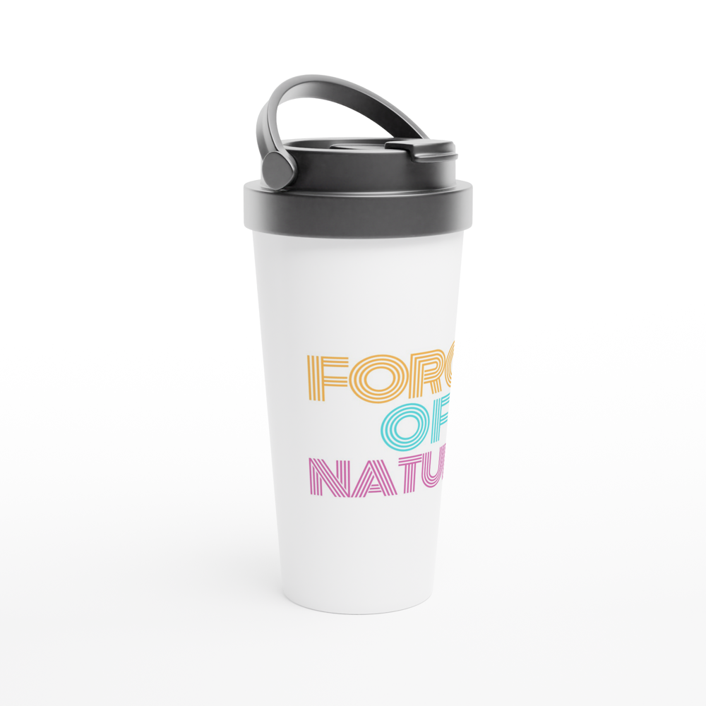 Force Of Nature - White 15oz Stainless Steel Travel Mug Travel Mug Globally Fulfilled