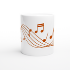 Music Notes - White 11oz Ceramic Mug White 11oz Mug Globally Fulfilled Music