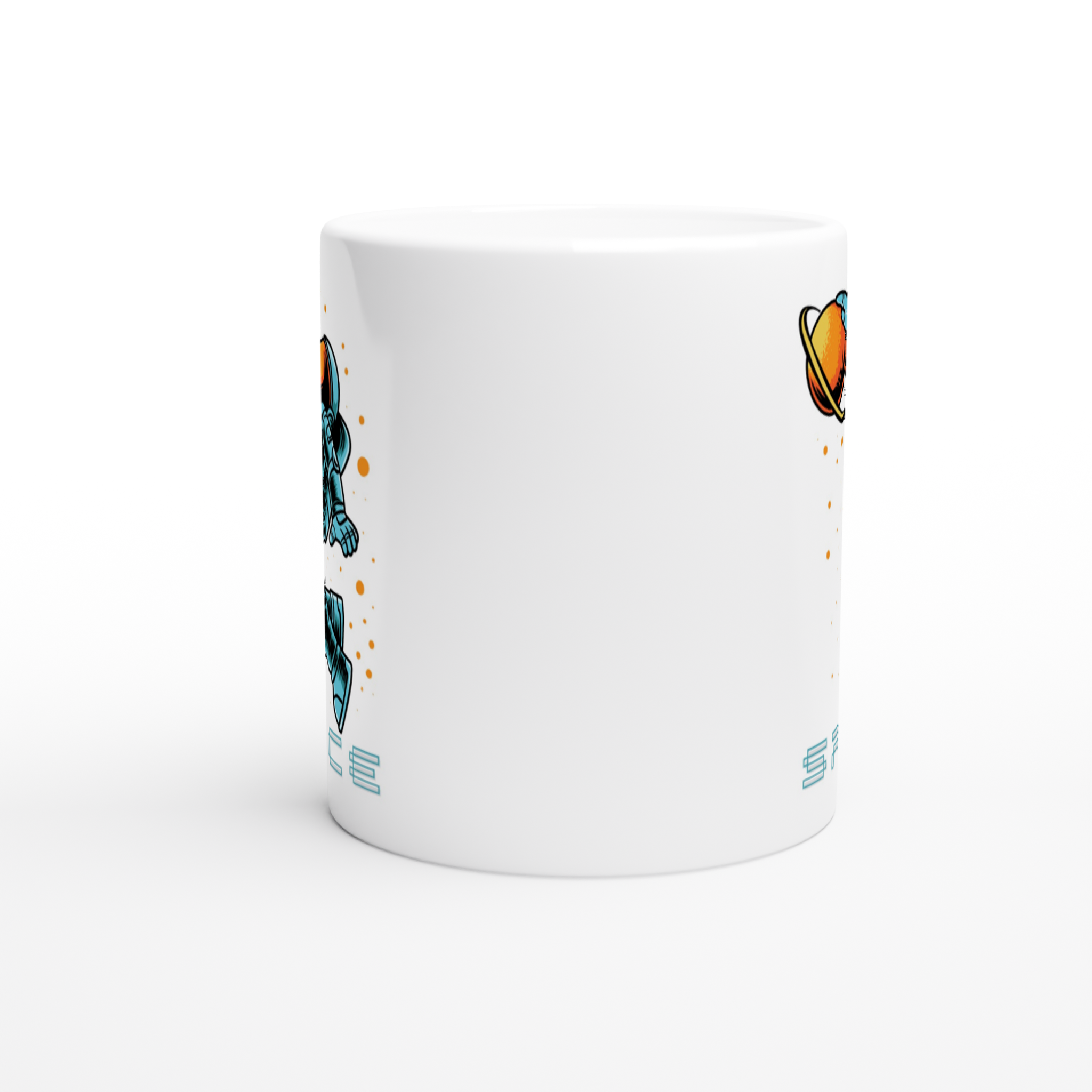 Astronaut Basketball - White 11oz Ceramic Mug White 11oz Mug Globally Fulfilled Space