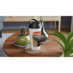 Alien Scream - White 15oz Stainless Steel Travel Mug Travel Mug Globally Fulfilled Sci Fi