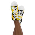 Yellow, Green And Black Geometric - Women’s high top canvas shoes 12 Womens High Top Shoes Outside Australia Printed Offshore