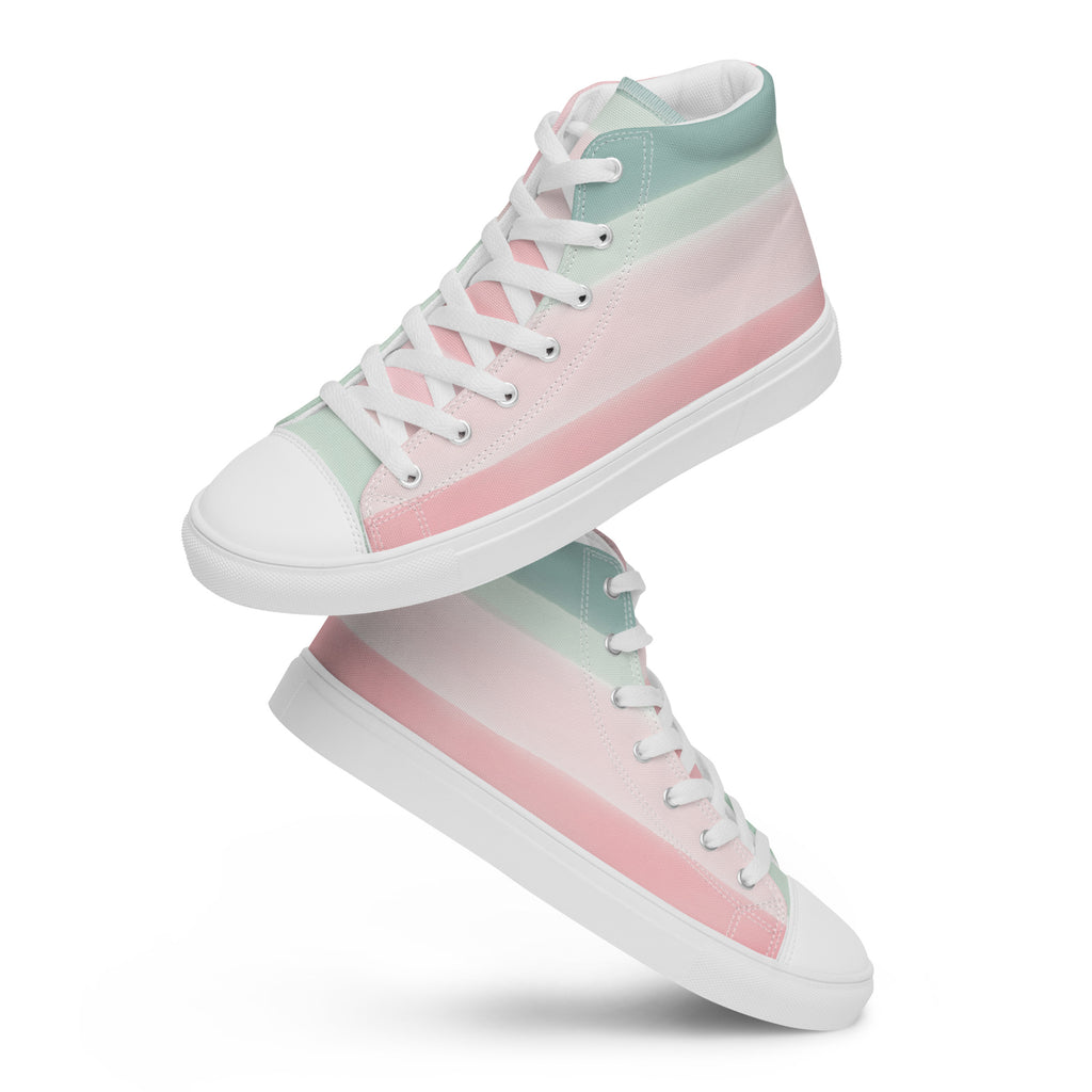 Pastel Stripes - Women’s high top canvas shoes Womens High Top Shoes Outside Australia Printed Offshore