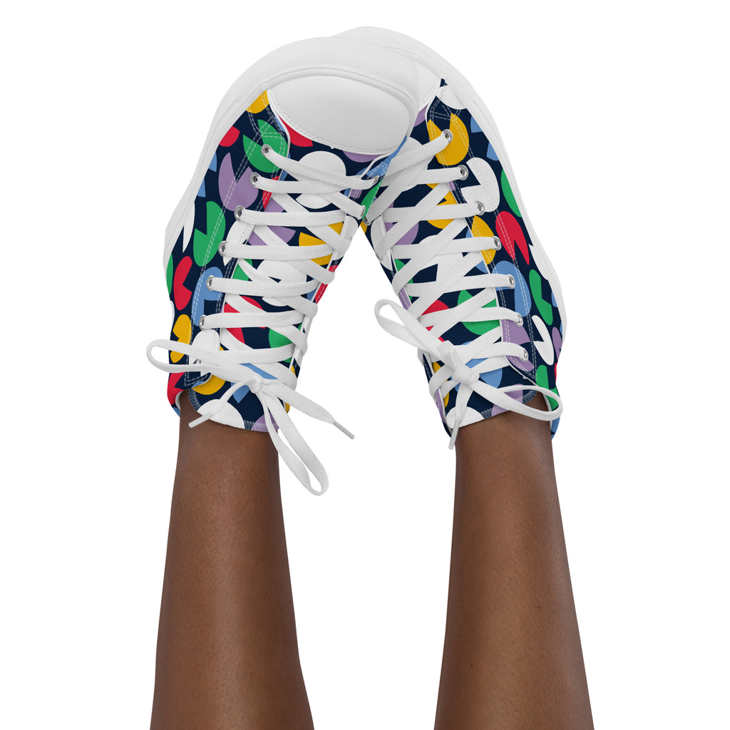 Hungry Circles - Women’s high top canvas shoes Womens High Top Shoes Outside Australia Printed Offshore