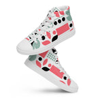 Pink Geometric - Women’s high top canvas shoes Womens High Top Shoes Outside Australia Printed Offshore