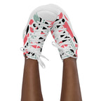 Pink Geometric - Women’s high top canvas shoes Womens High Top Shoes Outside Australia Printed Offshore