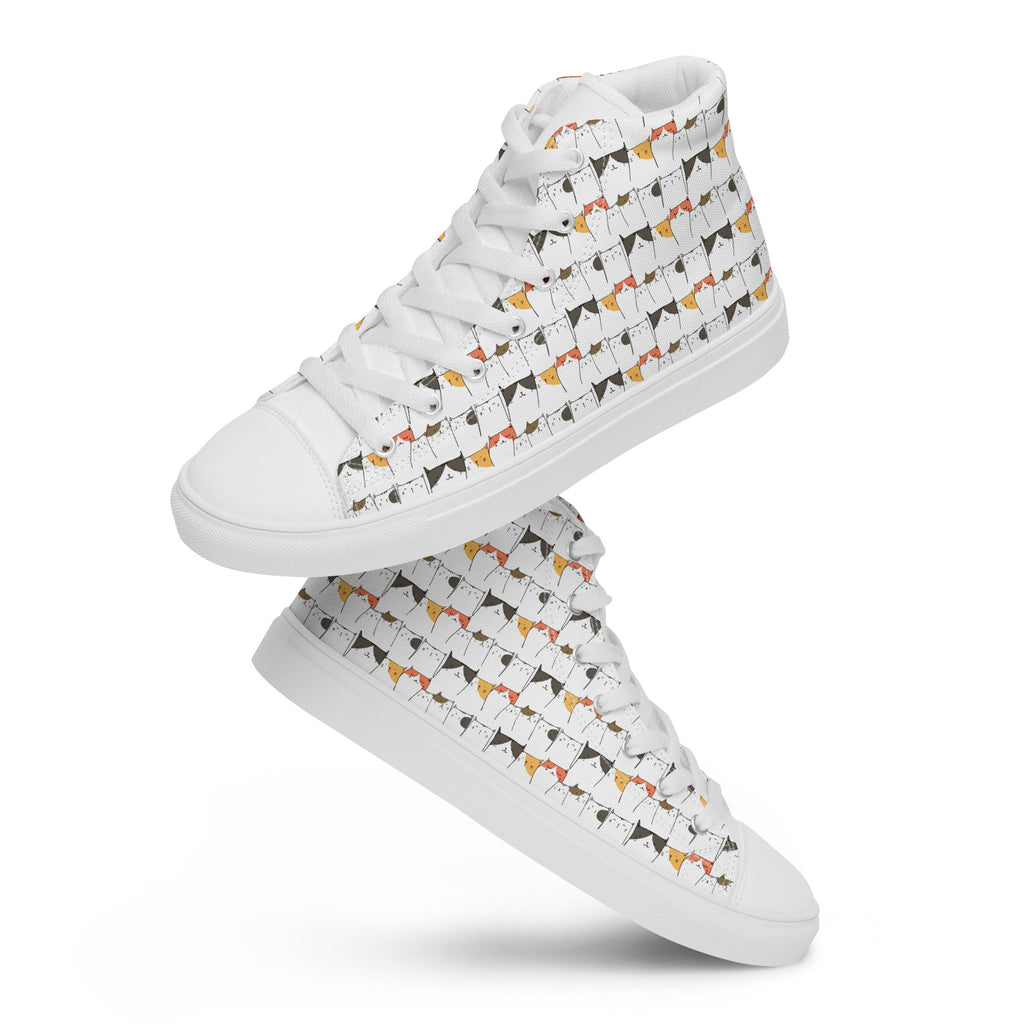 Cat Line - Women’s high top canvas shoes Womens High Top Shoes Outside Australia Printed Offshore