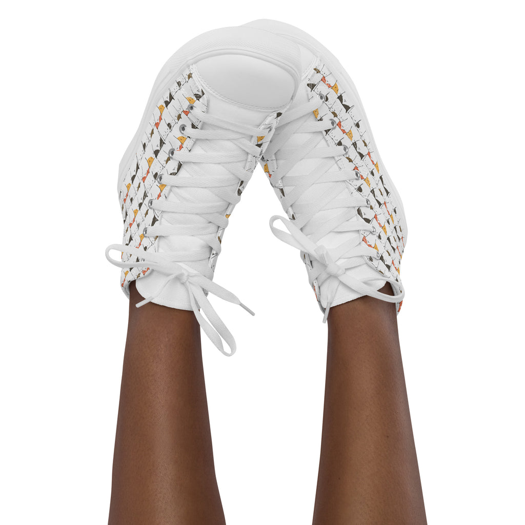 Cat Line - Women’s high top canvas shoes Womens High Top Shoes Outside Australia Printed Offshore