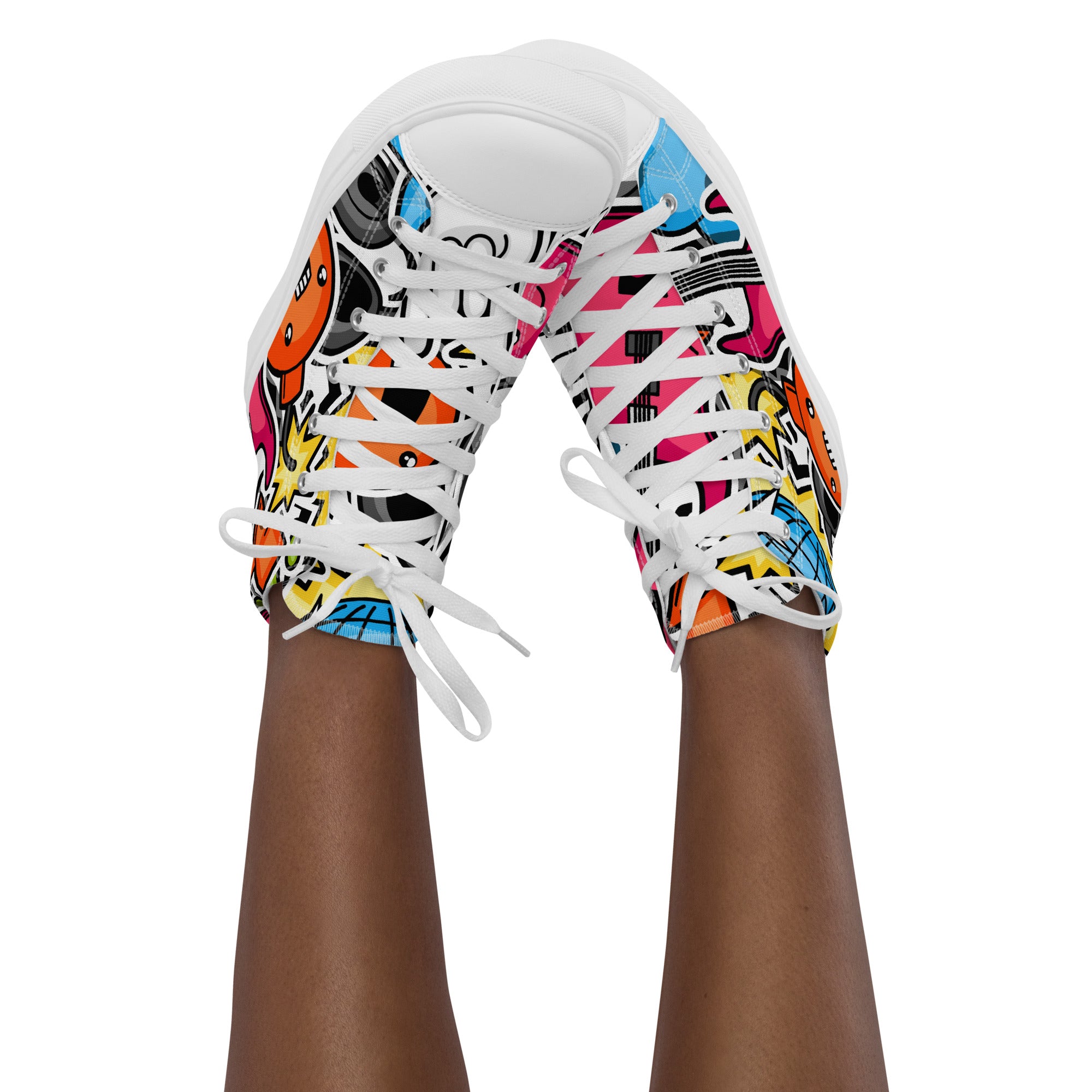 Sticker Music - Women’s high top canvas shoes Womens High Top Shoes Outside Australia Printed Offshore