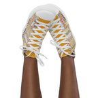 Coffee - Women’s high top canvas shoes Womens High Top Shoes Outside Australia Printed Offshore