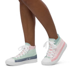 Pastel Stripes - Women’s high top canvas shoes Womens High Top Shoes Outside Australia Printed Offshore