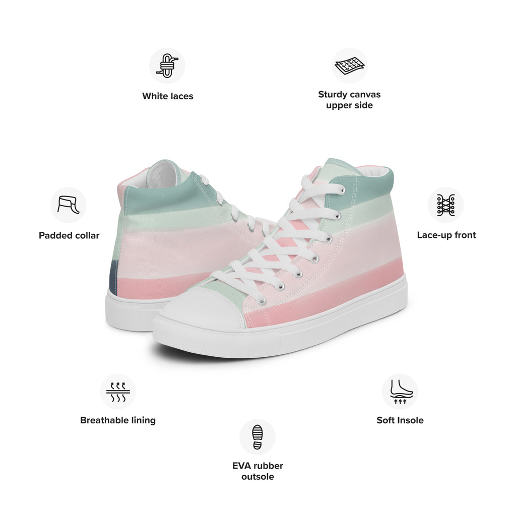 Pastel Stripes - Women’s high top canvas shoes Womens High Top Shoes Outside Australia Printed Offshore