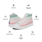 Pastel Stripes - Women’s high top canvas shoes Womens High Top Shoes Outside Australia Printed Offshore