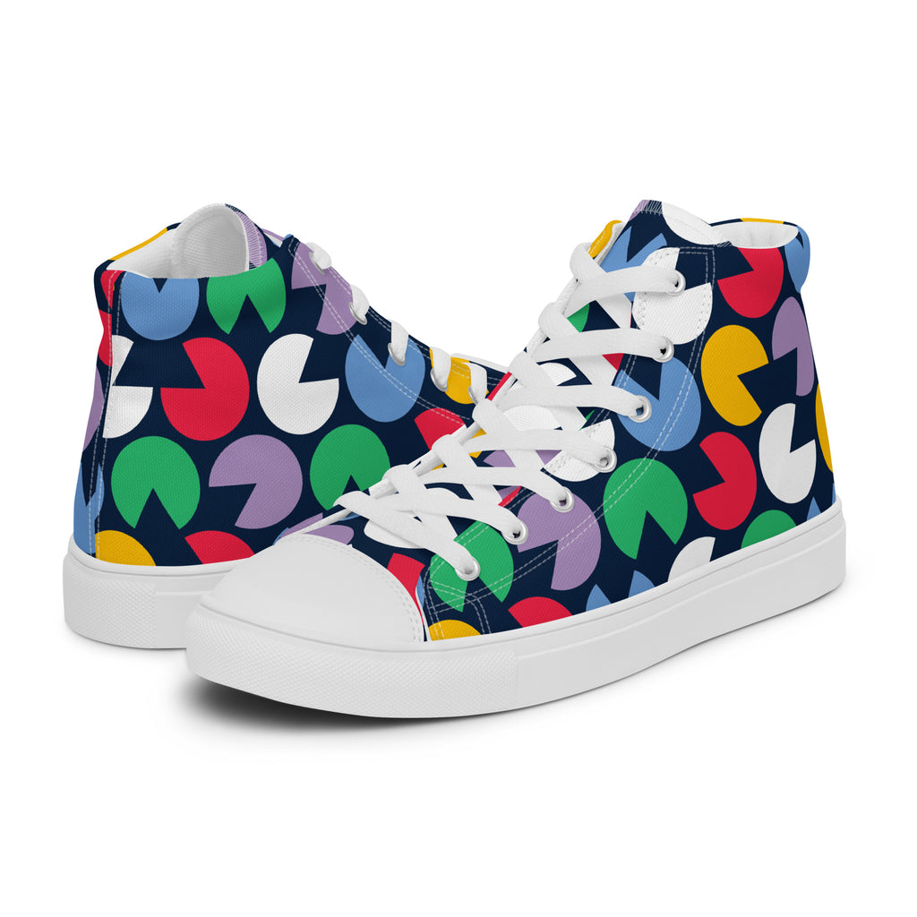 Hungry Circles - Women’s high top canvas shoes Womens High Top Shoes Outside Australia Printed Offshore