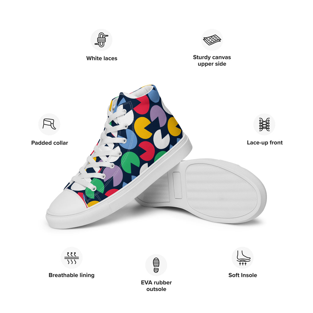 Hungry Circles - Women’s high top canvas shoes Womens High Top Shoes Outside Australia Printed Offshore