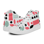 Pink Geometric - Women’s high top canvas shoes Womens High Top Shoes Outside Australia Printed Offshore