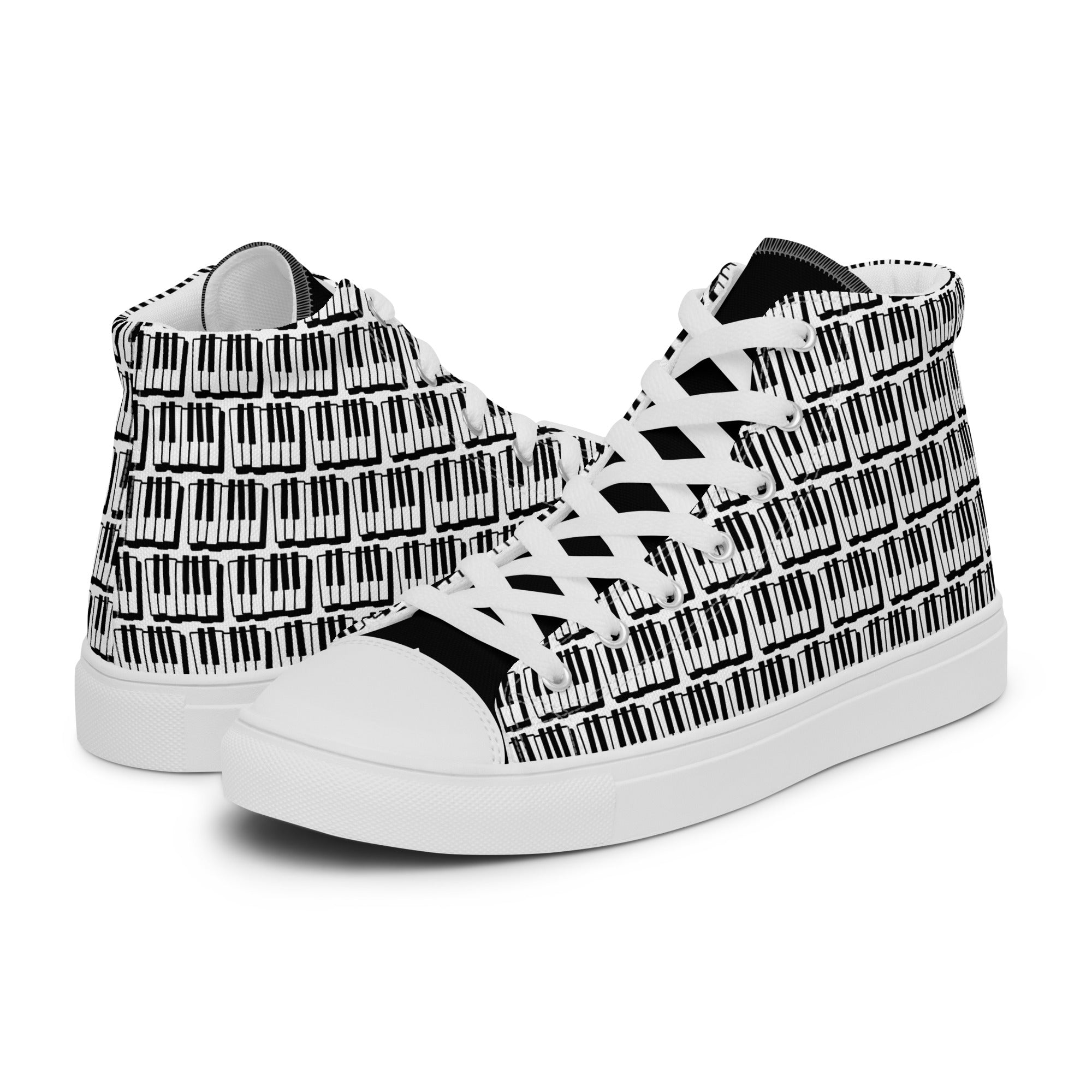 Piano Keyboard - Women’s high top canvas shoes Womens High Top Shoes Outside Australia Printed Offshore