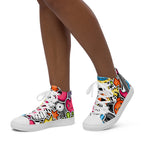 Sticker Music - Women’s high top canvas shoes Womens High Top Shoes Outside Australia Printed Offshore