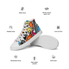Sticker Music - Women’s high top canvas shoes Womens High Top Shoes Outside Australia Printed Offshore