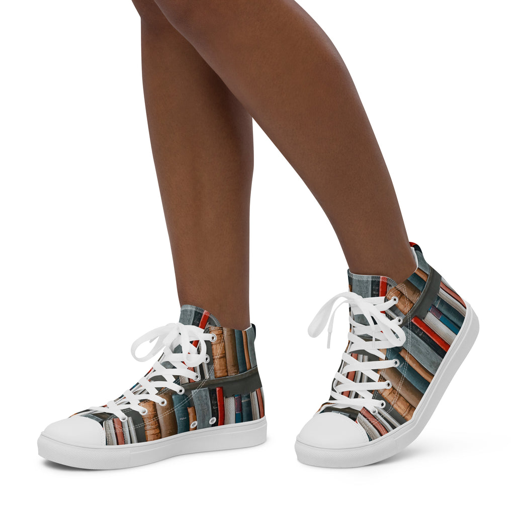 Books - Women’s high top canvas shoes Womens High Top Shoes Outside Australia Printed Offshore
