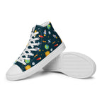 Busy Space - Women’s high top canvas shoes Womens High Top Shoes Outside Australia Printed Offshore